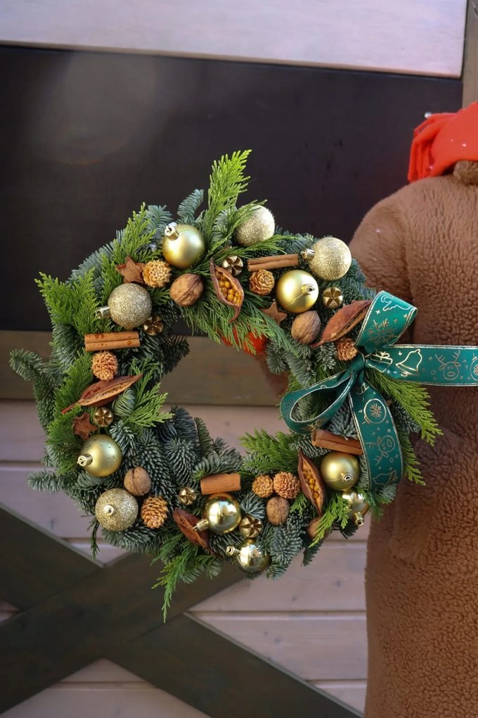 Karácsonyi Koszorú Nemes Jelenfából, 50 cm-es koszorú, Karácsony