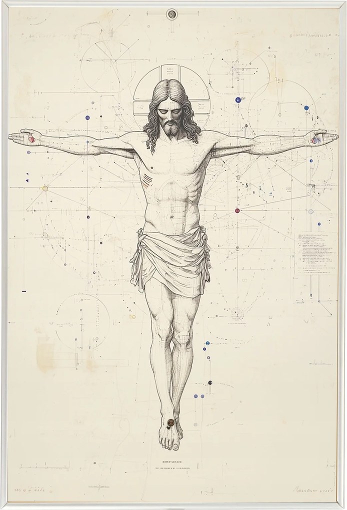 Poszter Alumínium Keret Vallás Jézus Krisztus Keresztre Feszítés Kereszt 40x60