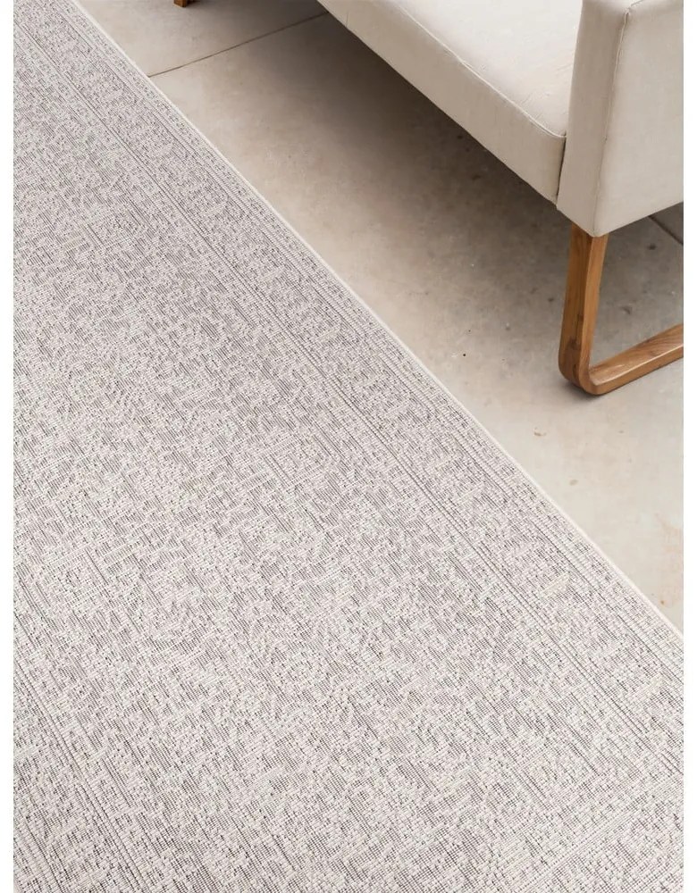 Szürke-elefántcsont színű kültéri-beltéri futószőnyeg 80x250 cm Duet Kona – NORTHRUGS