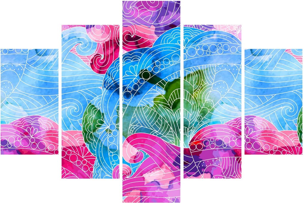 Kép - Színes hullámok (150x105 cm)