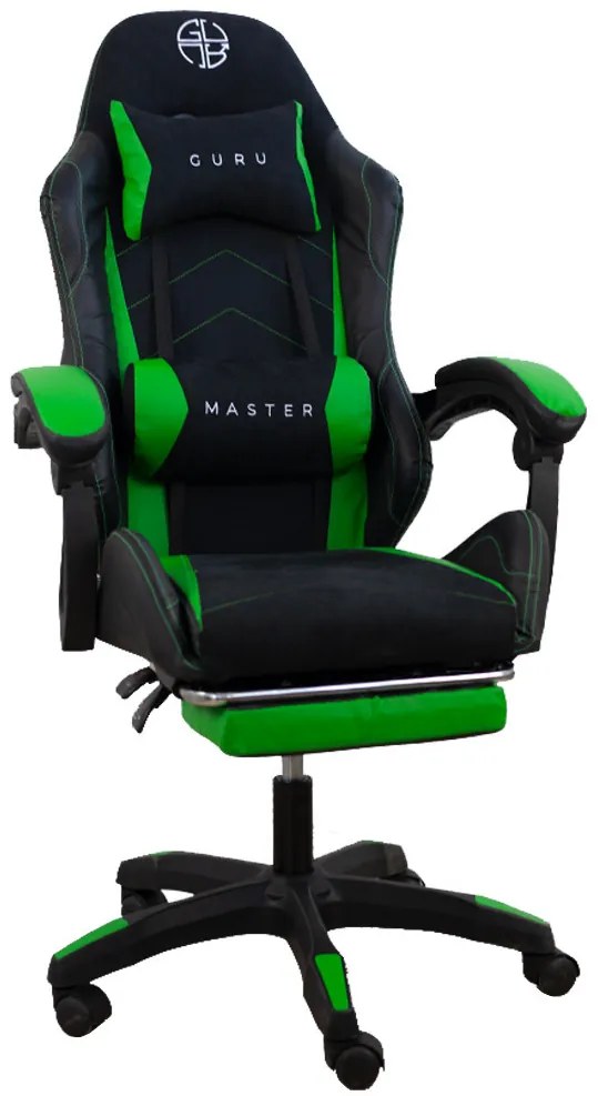 Master GM2-GN-L kényelmes főnöki gamer szék forgószék lábtartóval