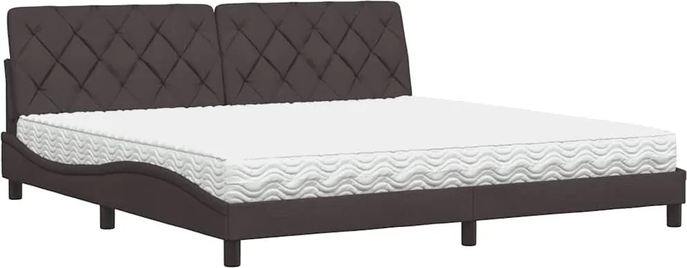 vidaXL sötétbarna szövet ágy matraccal 200x200 cm