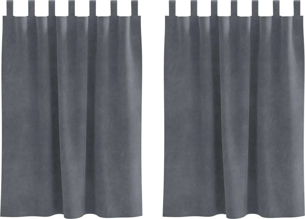 vidaXL Sötétítő függönyök 2 pcs Világosszürke 140 x 140 cm Bársony