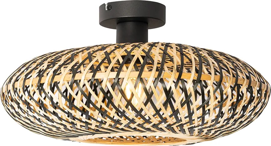 Okos mennyezeti lámpa fekete bambusz 40 cm, Wifi A60-nal - Ostrava