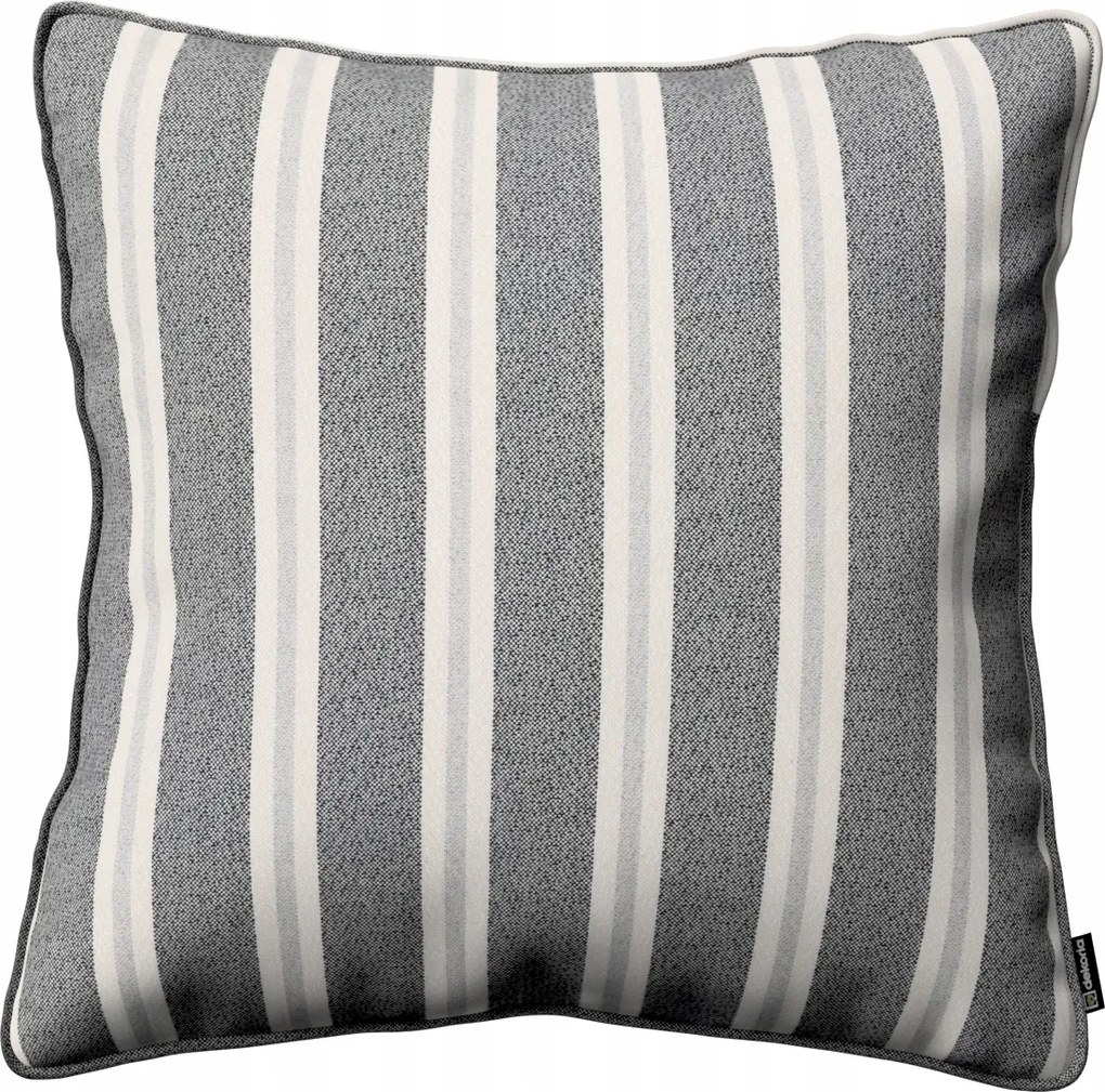 Párnahuzat 60x60 fekete-bézs csíkos