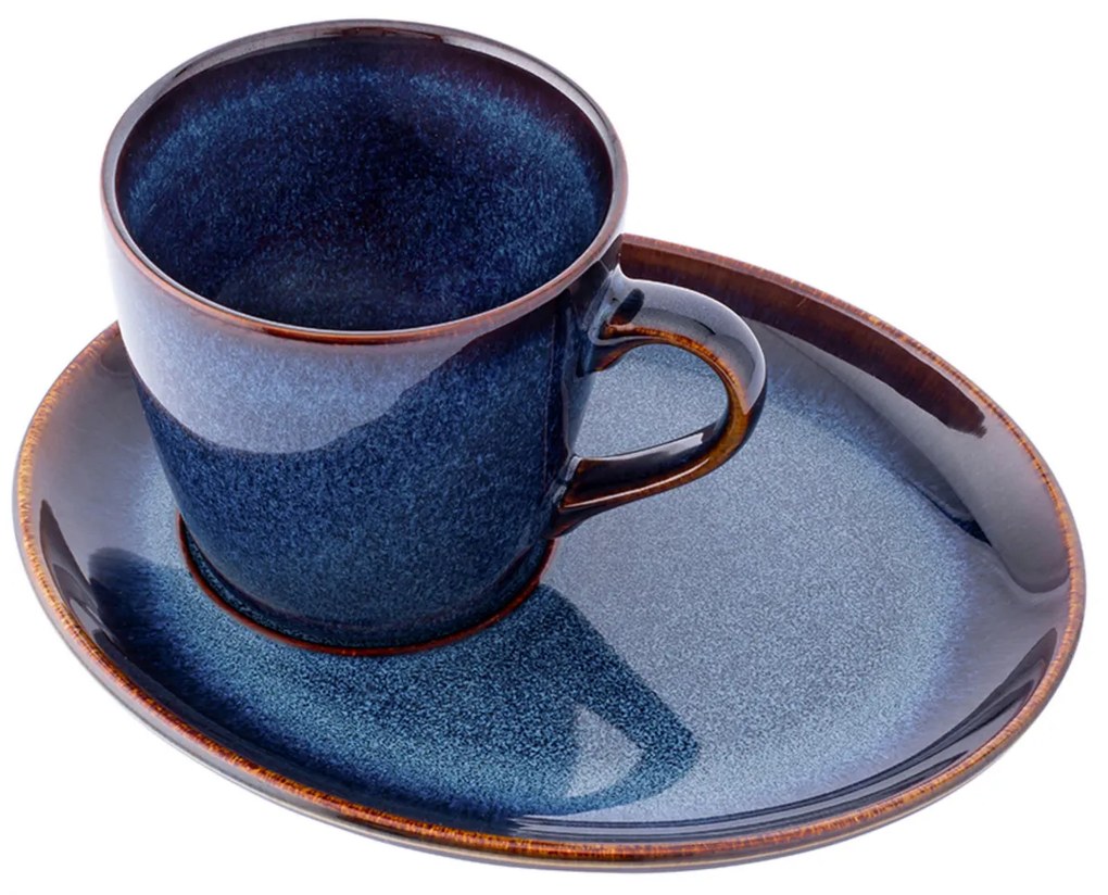 Altom Kerámia csésze alátéttel Reactive Navy Blue310 ml