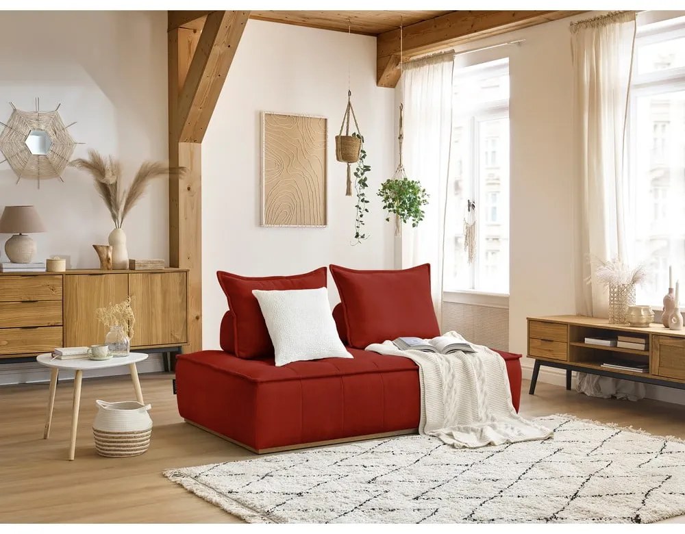 Téglavörös zsenília kanapé 175 cm Elisa – Bobochic Paris