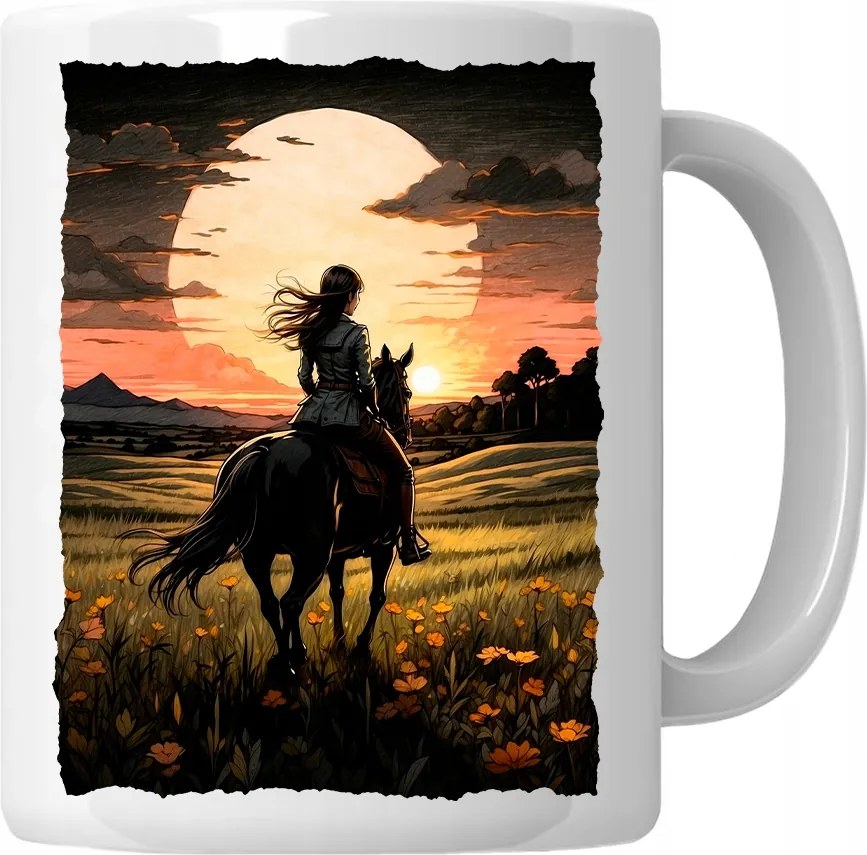 Naplemente Bögre Ló Ajándék Nyomtatott Ló