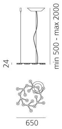 Artemide 1575050APP - LED Dimmelhető csillár zsinóron NET LED/43W/230V 3000K