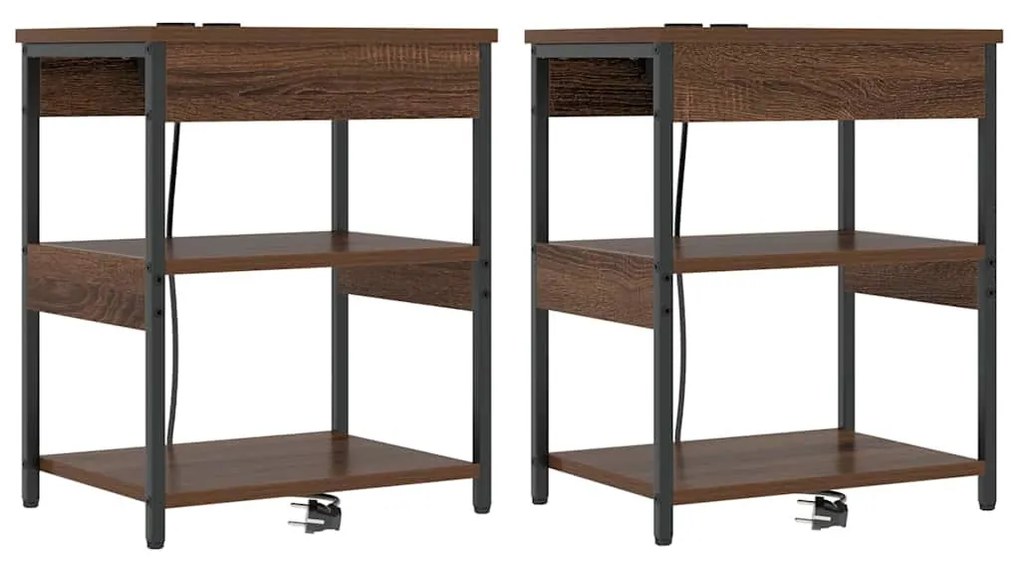 Éjjeli Szekrények 2 pcs barna tölgy 41 x 31 x 51 cm Faanyag