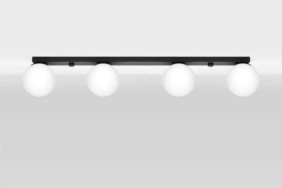 Fekete mennyezeti lámpa üveg búrával ø 12 cm Umerta – Sollux