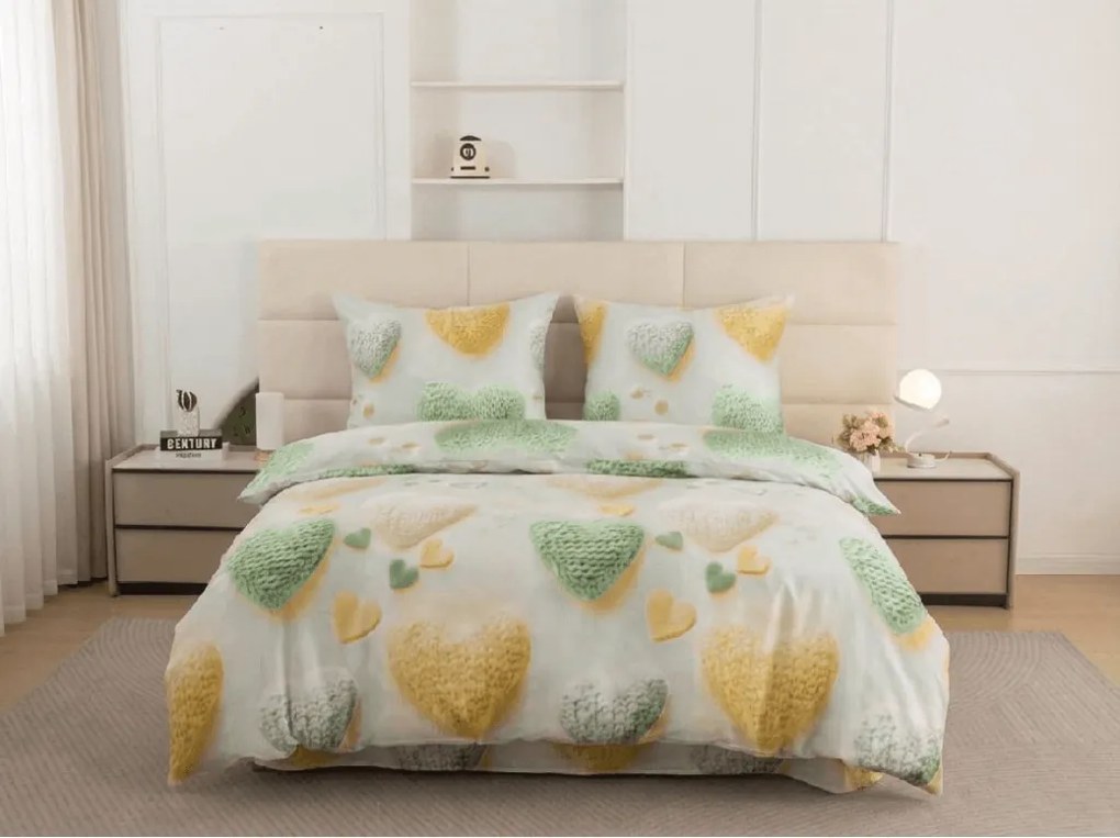 Mikroszálas ágyneműhuzat HEARTAMI színes Ágyneműhuzat mérete: 2 db 70 x 80 cm | 160 x 200 cm