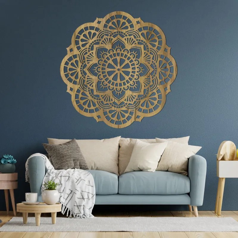 Fából készült fali dekoráció mandala életfény - LUMEN