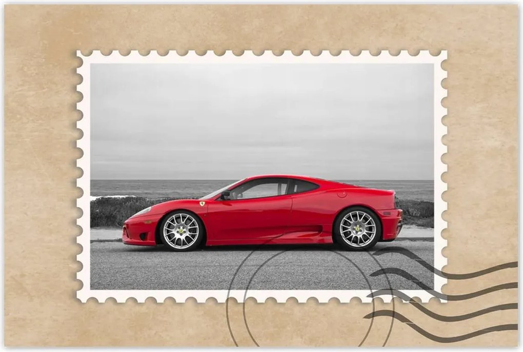 Poszterek 90x60 Piros Ferrarik a tengerparton