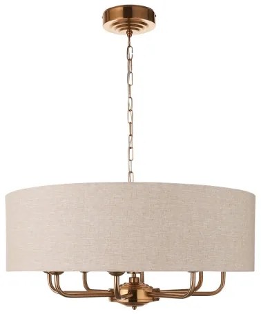 Endon 110727 - HIGHCLERE láncos csillár 8xE14/40W/230V, bézs/sárgaréz, átm. 70 cm