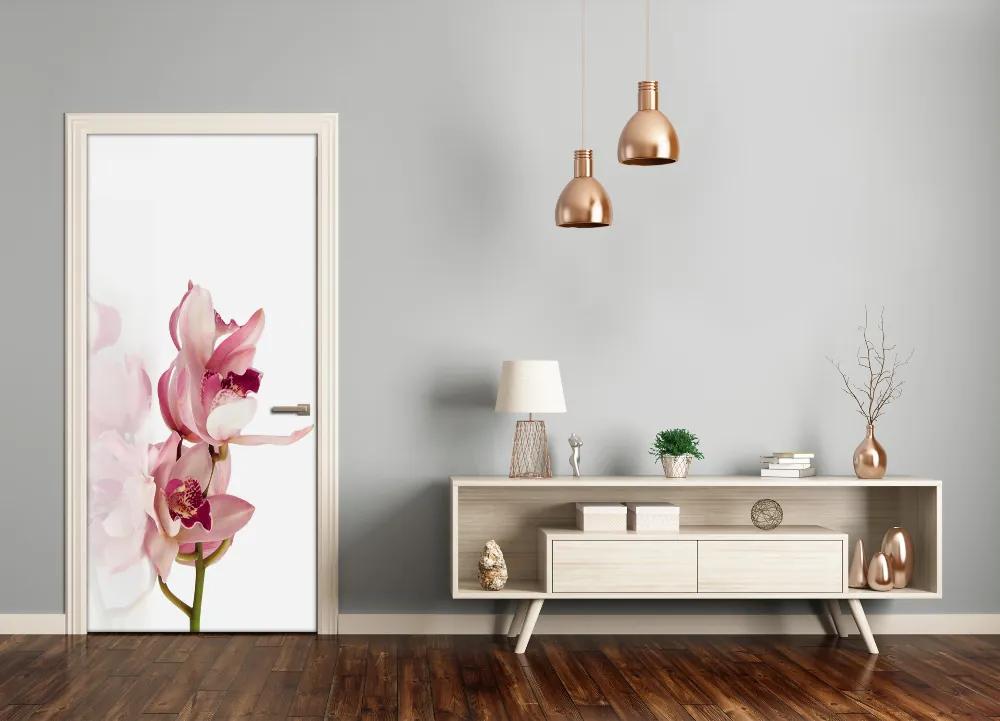 Fotótapéta ajtóra rózsaszín orchidea 95x205 cm
