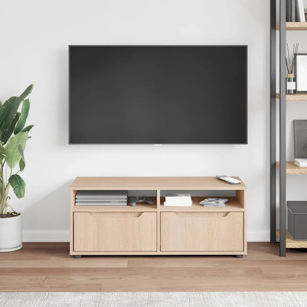 VISNES sonoma tölgy szerelt fa TV-szekrény 100x40x38 cm