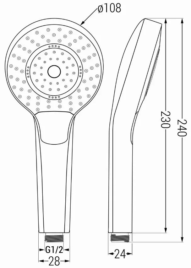Mexen tartozékok - kézizuhany szett Oval R-05, 3 funkciós, arany, 785056052-50