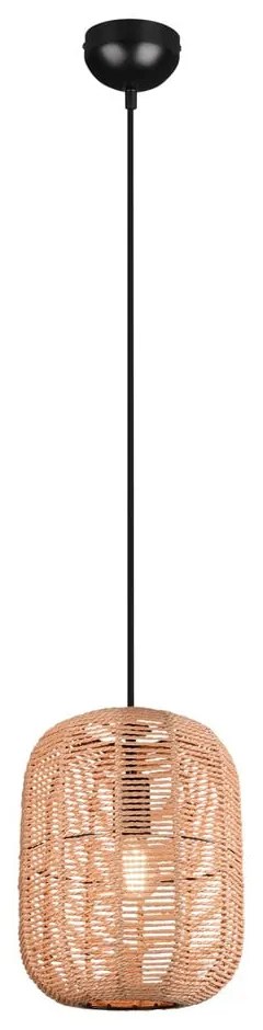 Világosbarna függőlámpa textil búrával ø 25 cm Runa – Trio