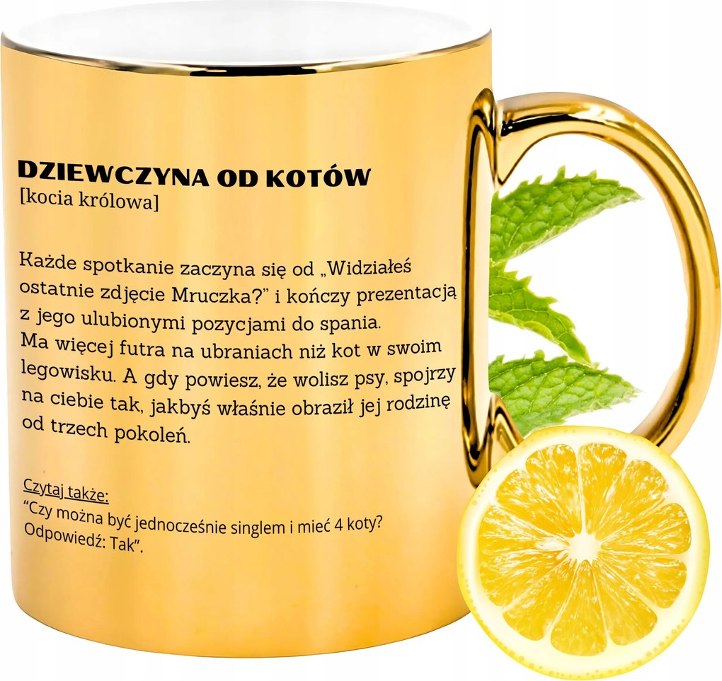 Arany Csillogó Macskalány Bögre Ajándék Nyomtatott Fotóval