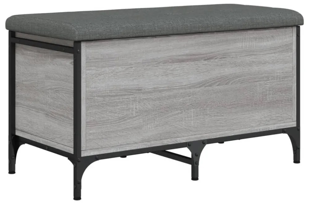 szürke sonoma színű szerelt fa tárolópad 82 x 42 x 45 cm