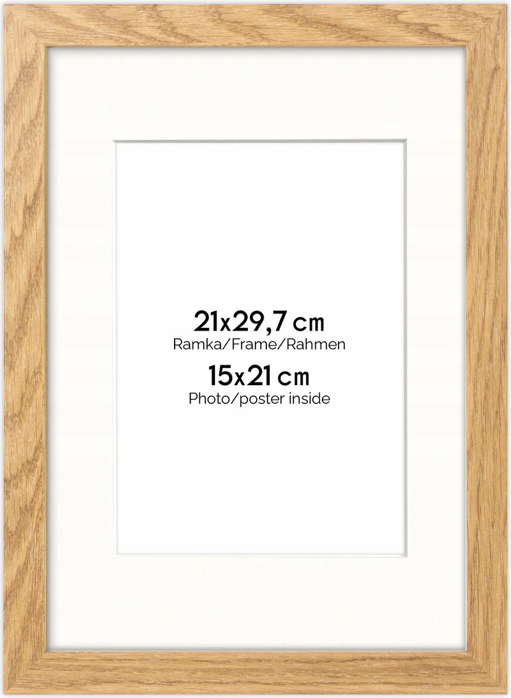 Natúr képkeret 21x30 cm passe partout 15x21 cm