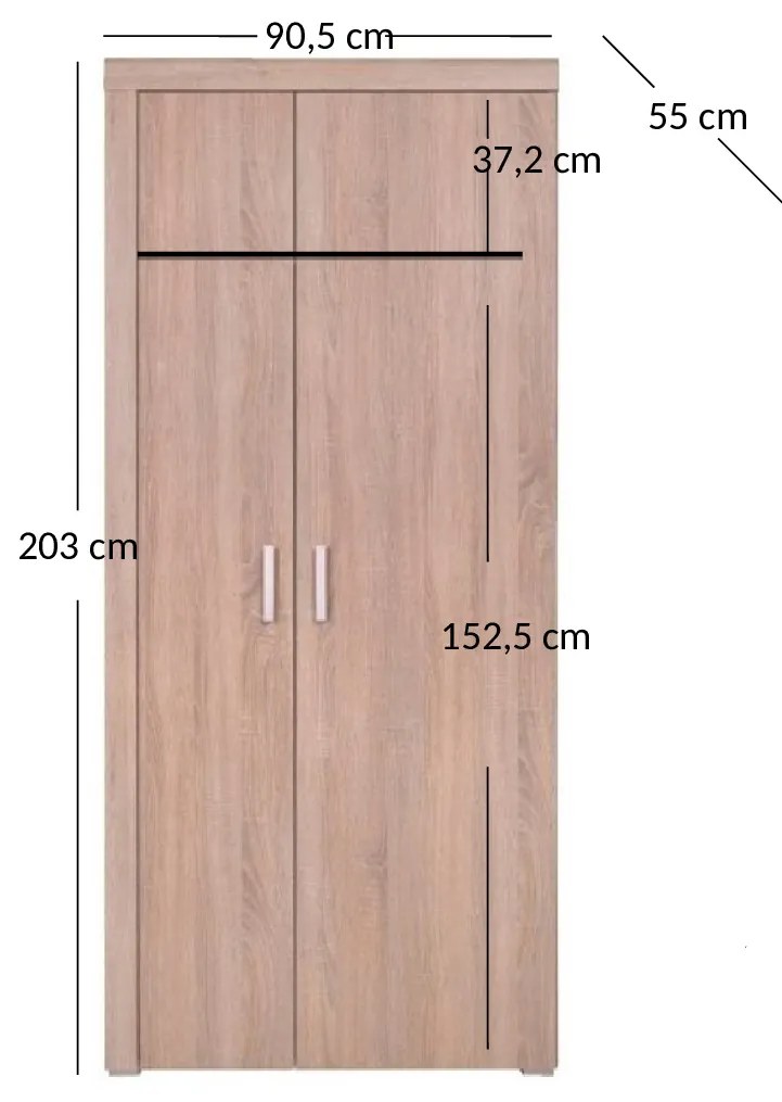 Ruhásszekrény Dalila (szonoma tölgy). 1052830