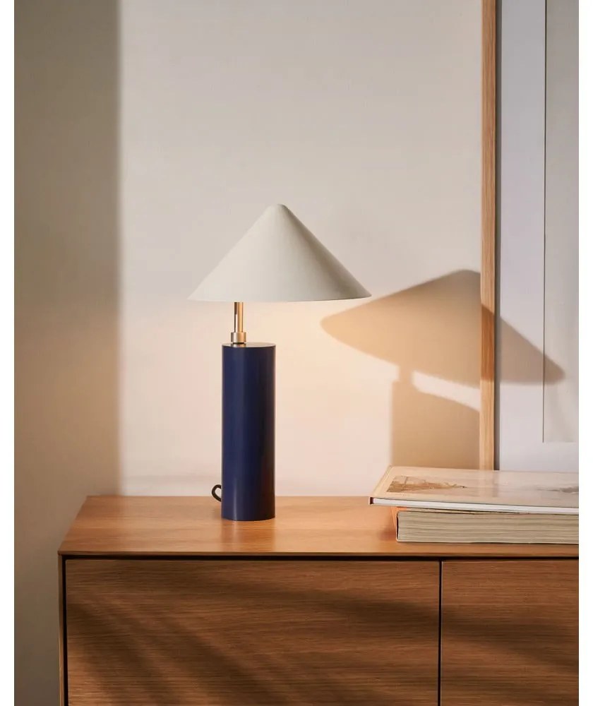 Sötétkék asztali lámpa fém búrával (magasság 42 cm) Shiva – Kave Home