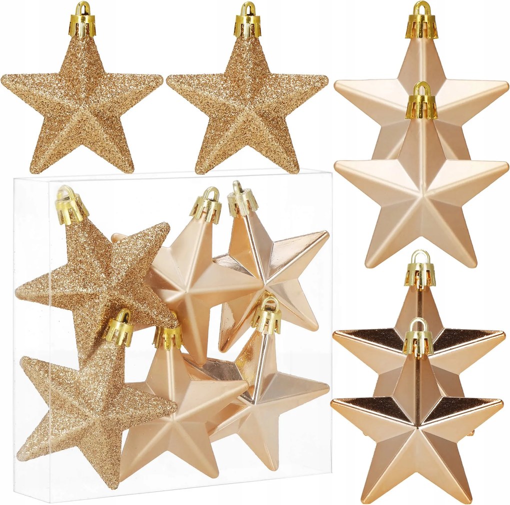 Karácsonyfadíszek Karácsonyfa Medálok Karácsonyi Díszek 6 Db Csillag 7 CM