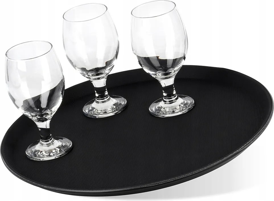 Pincér Tálca Csúszásgátló Kerek Fekete Tálaláshoz 40 CM