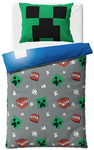 Gyermek ágynemű Minecraft Creeper Explode , 140 x200 cm, 70 x 90 cm, 70 x 90 cm
