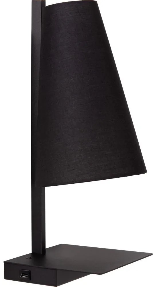 Lucide 30295/01/30 - Dimmelhető asztali lámpa GREGORY 1xE27/60W/230V USB fekete