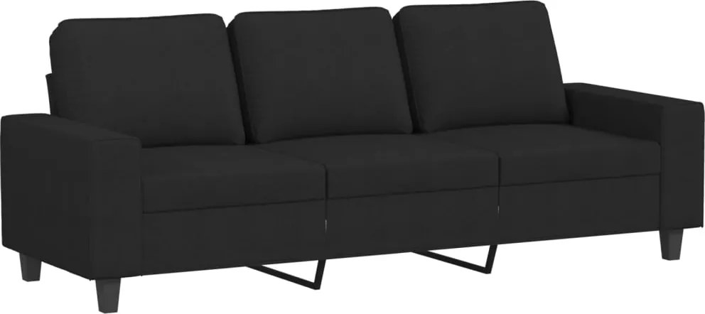 vidaXL 3 személyes fekete szövetkanapé 180 cm