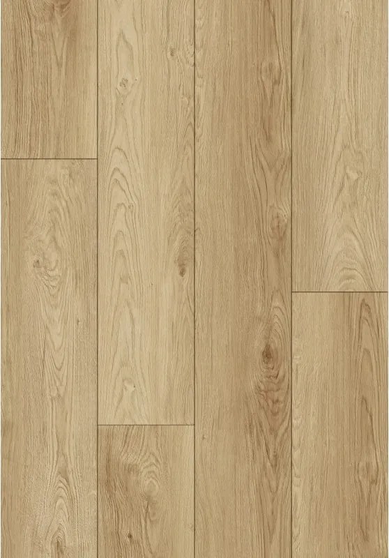 Mexen Anniston 1240 x 182 mm-es, 6,5 mm SPC vinil panelek, IXPE 1,5 mm alátét, 4 V-fuga, Tölgy - F1038-1240-182-505-4V1-01
