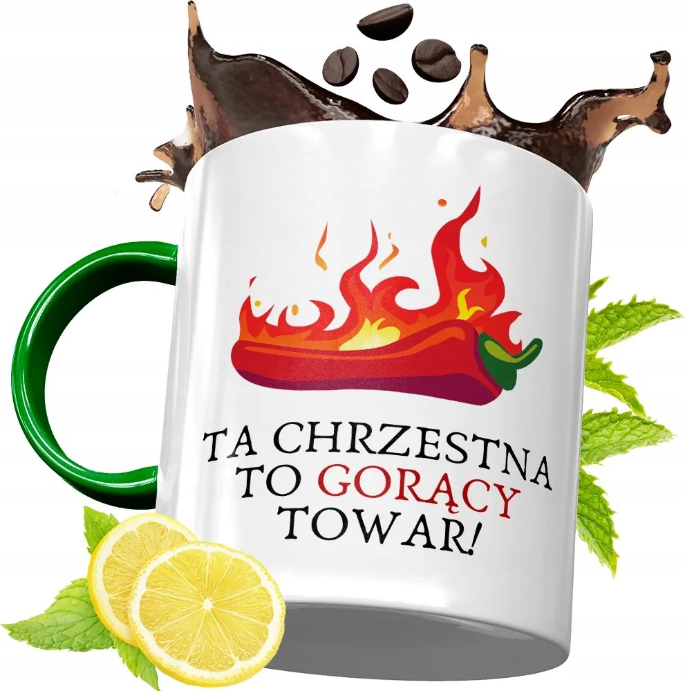 Zöld Bögre Keresztelőre Születésnapi Ajándék fényképes nyomattal