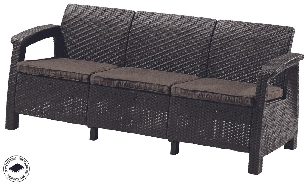 Kerti bútor Keter Corfu love seat max három személyes kanapé, barna