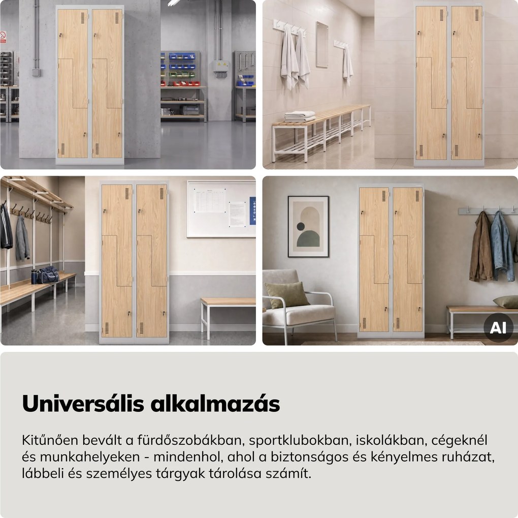 L alakú öltözőszekrény, szürke, sonoma tölgy, 800x1850x450 mm: JULIA Eco Design