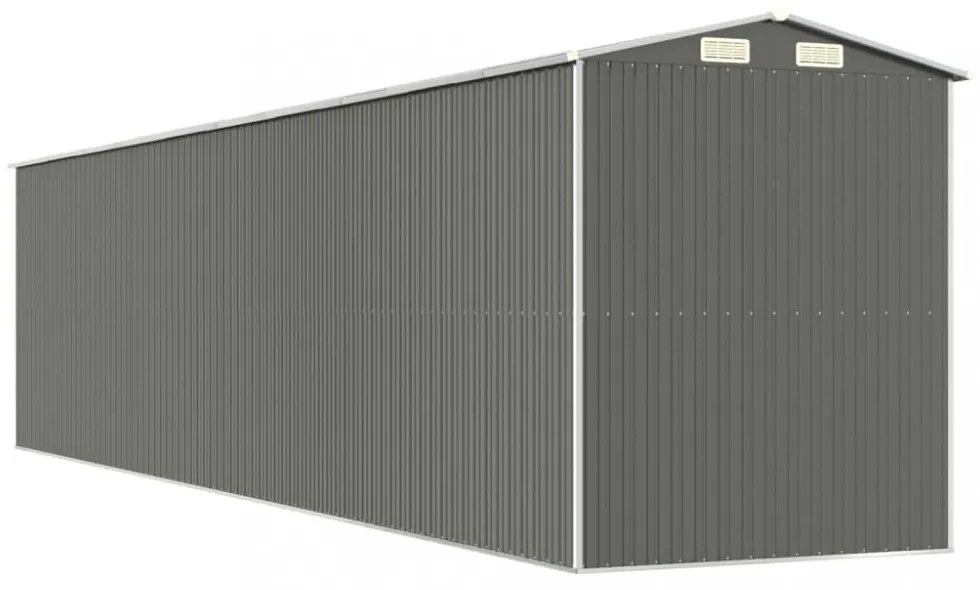 világosszürke horganyzott acél kerti fészer 192 x 855 x 223 cm
