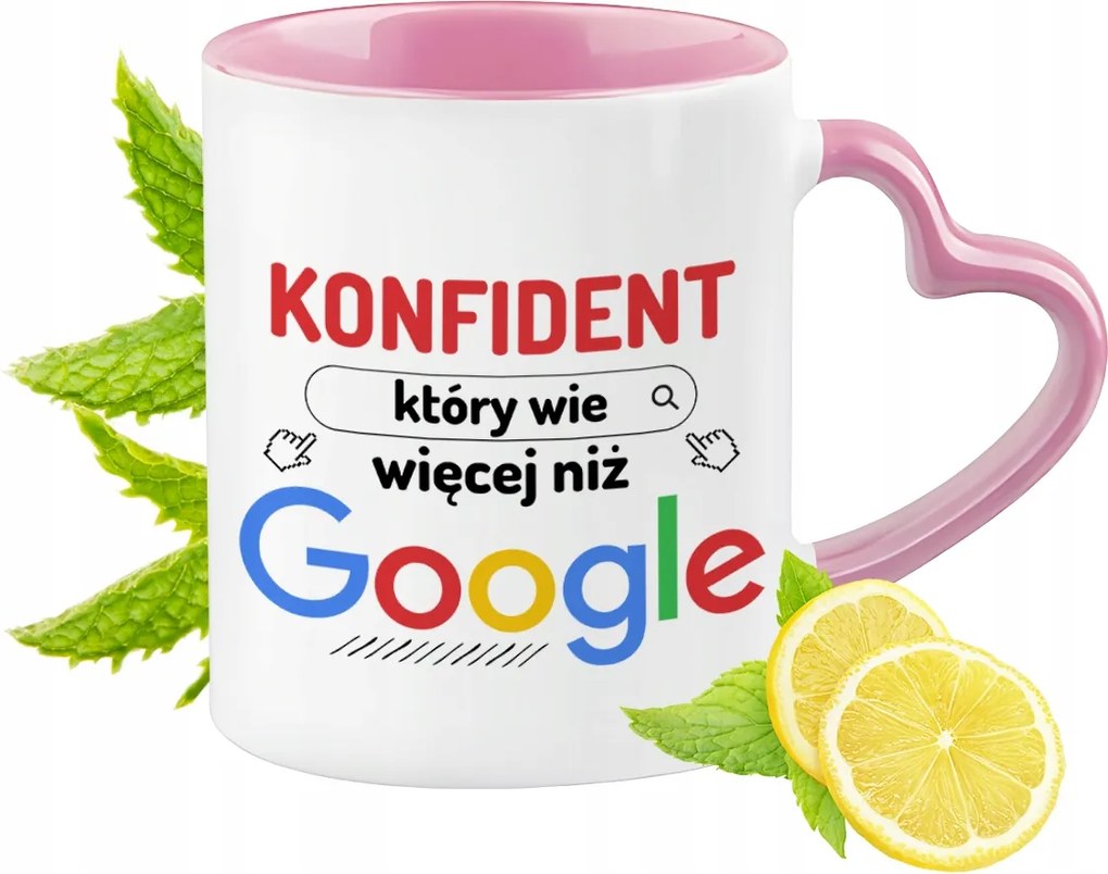 Konfident Bögre Rózsaszín Szív Alakú Füllel Kávé Ajándék