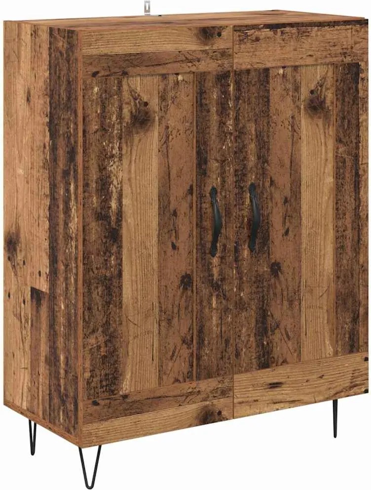 vidaXL Széf Öreg fa 69,5 x 34 x 90 cm Műszaki fa és vas