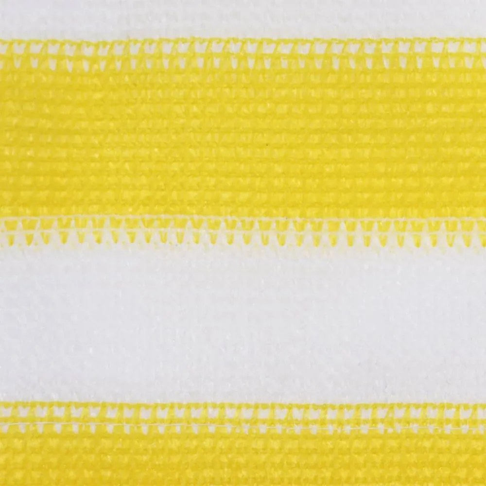 sárga és fehér HDPE erkélyparaván 120 x 600 cm