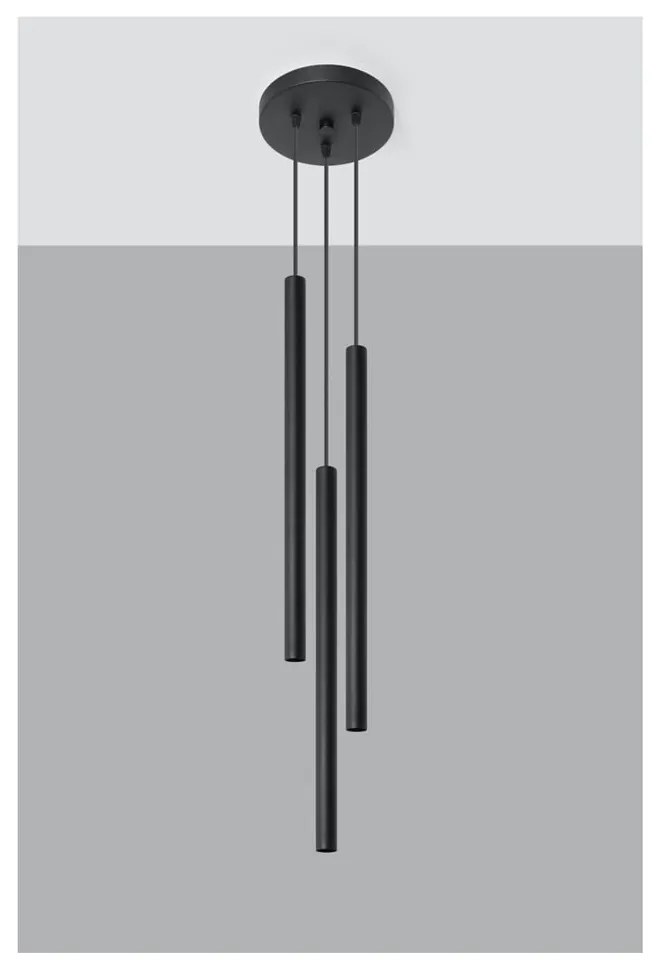 Fekete fém függőlámpa ø 20 cm Fideus – Sollux