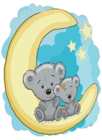 Falmatrica gyerekeknek Mackók a holdon 10x10cm NK4300A_1HP