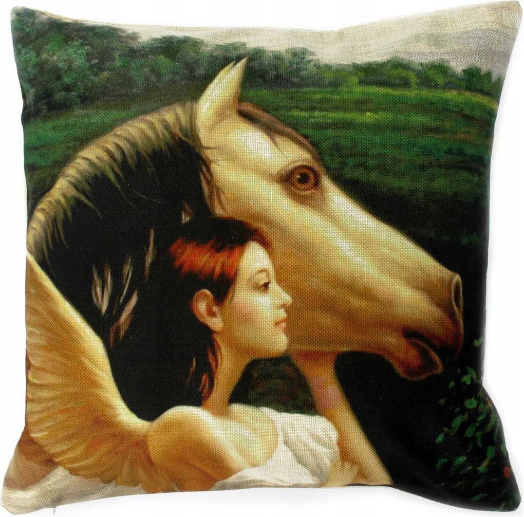 Vintage párnahuzat Angyal &amp; Ló