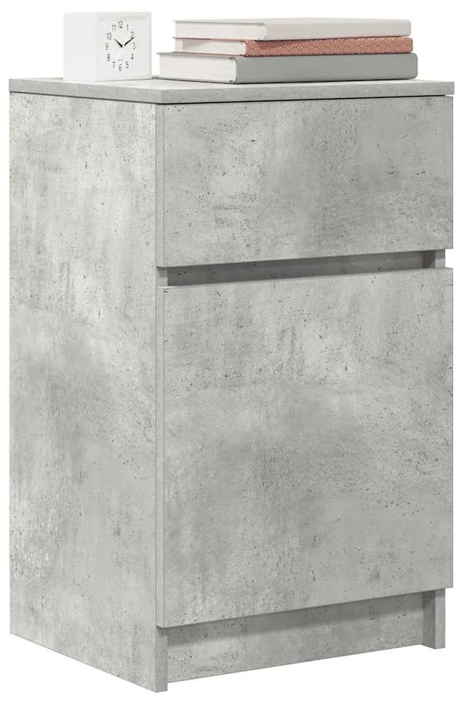 2 db betonszürke szerelt fa éjjeliszekrény 39x35x65 cm