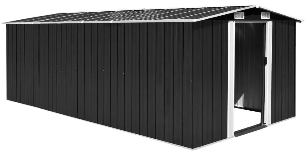 vidaXL antracitszürke fém kerti fészer 257 x 489 x 181 cm