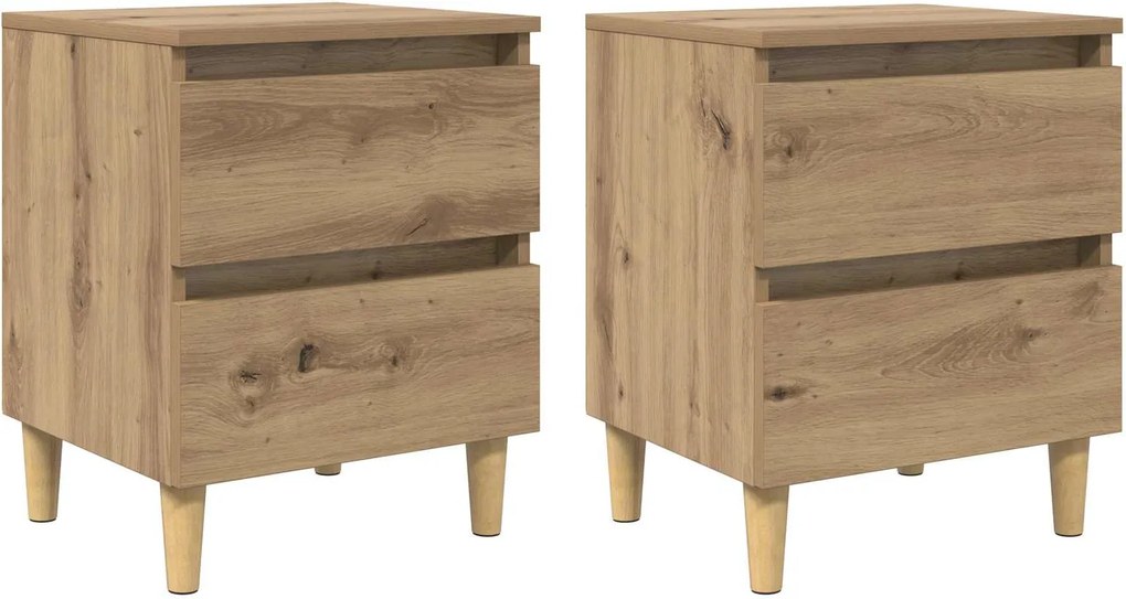 vidaXL Ágy szekrények 2 pcs Artisan tölgy 40 x 35 x 50 cm Faanyag