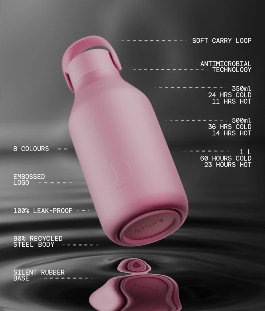 Chilly's Bottles Lotus Pink termosz, 3-as széria, 500 ml