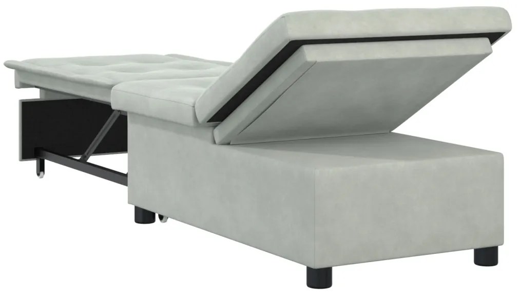 Kanapéágy Világosszürke 67 x 194 x 38 cm Bársony