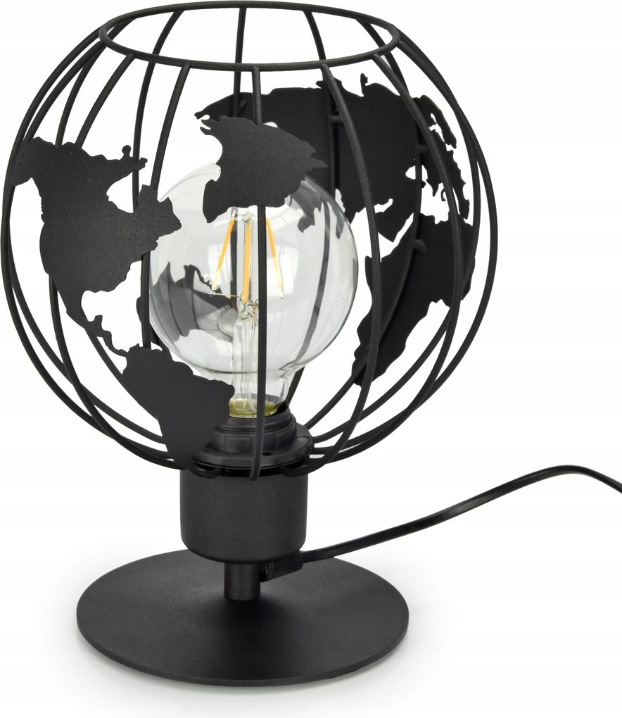 Éjjeli lámpa Dekoratív Globus Fekete Fehér Szürke
